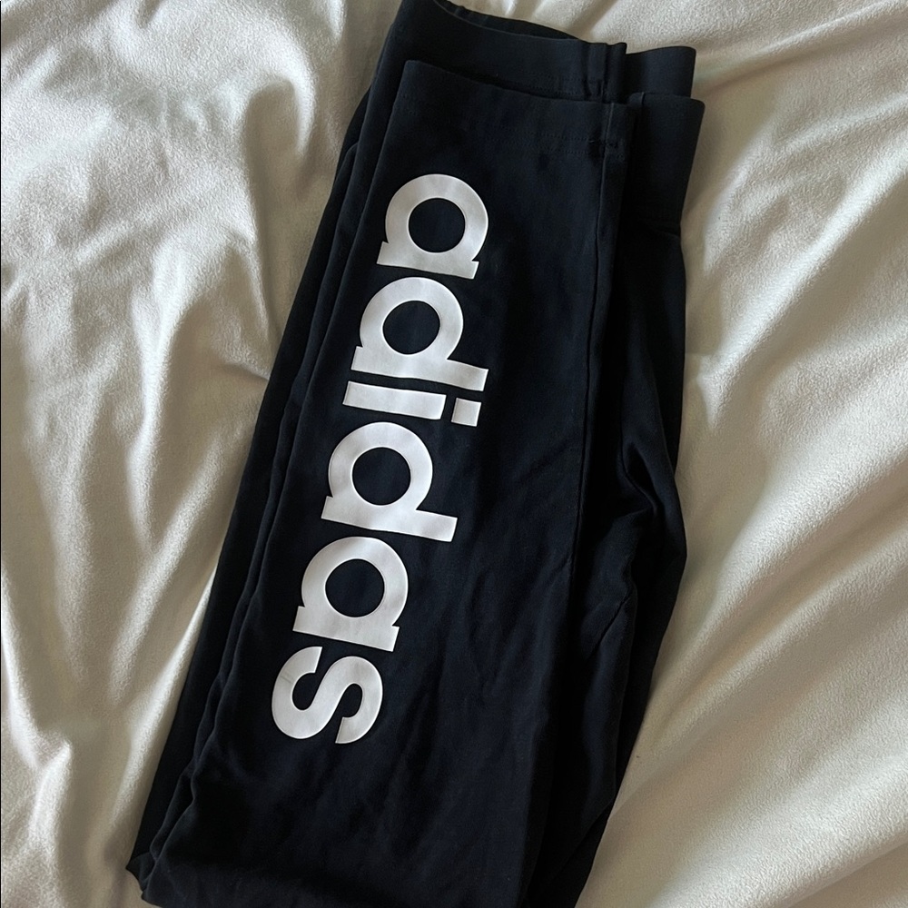Adidas Black Joggers with White Logo